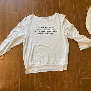 Wildfox Sweater "Roses are red violets are blue.."